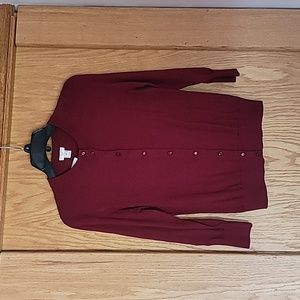 J Crew NWT Clare Cardigan Burgundy Sweater